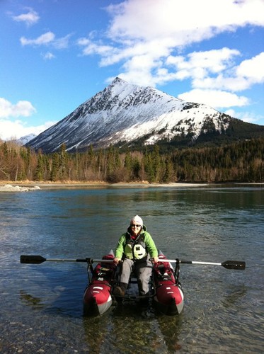 Marja floating the Kenai